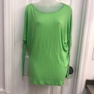 Luxe long sleeve cotton top lime green